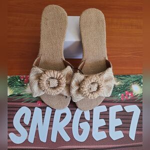 Raffa, Natural Bowtie Lightweight Sandals Slides Perfect For Summer 25 Beachwear